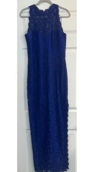Tadashi Shoji Dress Sz 12 Blue Floor Length Mother of Bride/Groom Bridesmaid EUC thumbnail 1