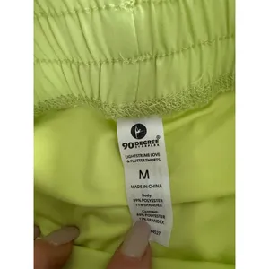 90 Degree by Reflex Shorts Womens M Neon Green High Rise Athleisure Pull thumbnail 2
