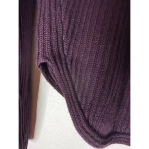 Babaton Purple Ribbed Knit Mock Neck Long Sleeve Sweater Top Plum Womens thumbnail 7