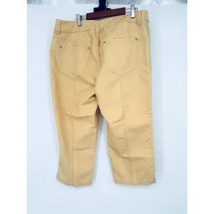 Chico's Platinum Denim Ultimate Fit Crop‎ Capri Pants Size 2 Large 12/14 Yellow thumbnail 3