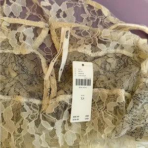 Anthropologie Sheer Mixed Lace Cami In‎ Ivory thumbnail 5