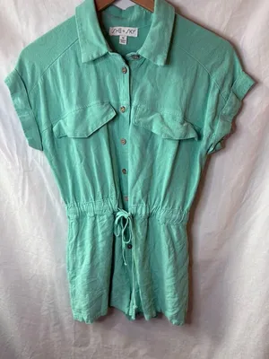She + Sky Aqua Romper Size Medium thumbnail 1