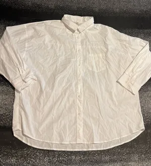 Womens large NWT Cotton ON white long sleeve button up Dad shirt w/front pocket thumbnail 1