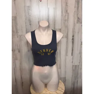 Aeropostale Denver CO ’87 Ribbed Crop Tank Top Size M thumbnail 4