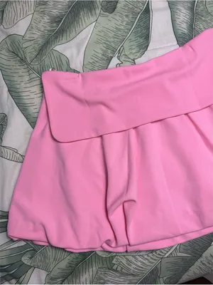 Zara Bubblegum Pink Mini Bubble Skirt Fold Over Waist Lined Pull On Small NWOT thumbnail 4