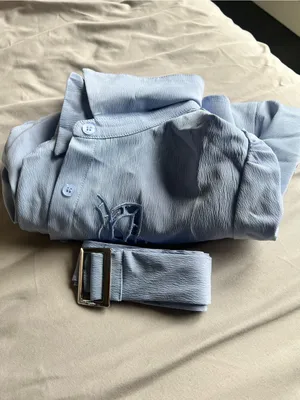 Light Blue Embroidered Short-Sleeve Shirt Set thumbnail 4
