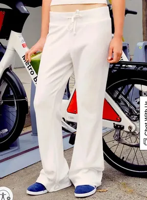 John Galt white terry cloth sweatpants size small one size brandy Melville thumbnail 1