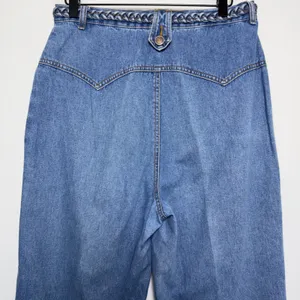 VTG‎ 90s Revolt Women Jeans Blue Bareback Braided Waist Wide Leg Carpenter Retro thumbnail 8