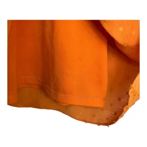 CeCe Womens Ruffle Neck Tie 3/4 Sleeve Clip Dot‎ Blouse Orange Size L thumbnail 4