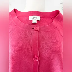 Loft Womens Pink Short Sleeve Sweater Button Up Cardigan Small thumbnail 6