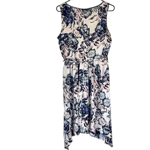 Simply Vera Vera Wang Blue Purple and White High Low Dress - Size: Medium thumbnail 11
