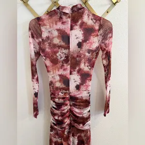 NWT Bardot Lea Tie Dye Mesh Long Sleeve Dress Extra Small thumbnail 13