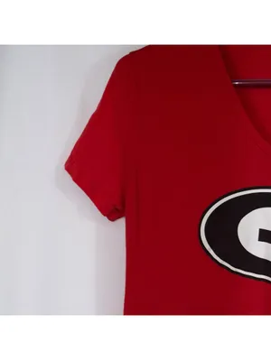 Fanatics Georgia Bulldogs Red V-Neck Graphic T-Shirt Women’s Small NCAA thumbnail 6