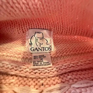 Vintage Gantos Pink, White Chunky Knit Turtleneck Sweater Barbiecore Soft Girl M thumbnail 6