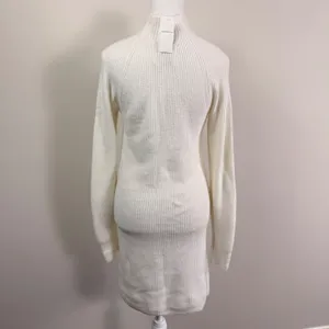 Abercrombie & Fitch Cream Ribbed Mock Neck Long Sleeve Sweater Dress XST NEW thumbnail 3