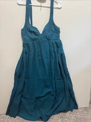 Listicle Teal-Green Midi Dress with Wide Straps thumbnail 1