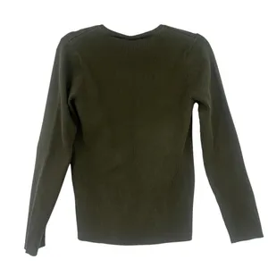Ralph Lauren Vtg Polo Jeans Y2K Womens Sweater Sz XL Olive Ribbed Preppy Quiet Luxury Flag thumbnail 5