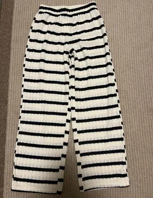Mango Striped Knit Pants thumbnail 1