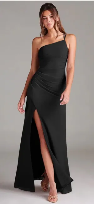 Azazie Bridesmaid Dress Black thumbnail 1