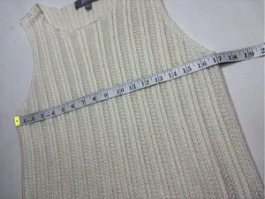 Marled Reunited Clothing Cream Ribbed Knit Tank Top - Size L Minimalist Basic thumbnail 5