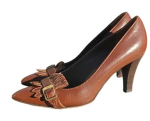 Vintage Brown Max Mara Pointed toe pumps sz 39/8.5 thumbnail 1