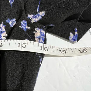 Club Monaco Floral Puff‎ Sleeve V-Neck Mini Dress Black Blue Size 2 thumbnail 11