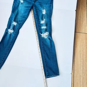 Abercrombie & Fitch Karper super skinny distressed faded blue jeans sz 00 thumbnail 8