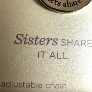 Hallmark Stainless Steel “Sisters Share It All” Necklace with Butterfly Charm thumbnail 2