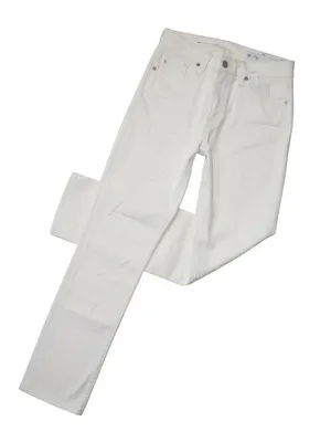 NWT Adriano Goldschmied AG Mari in Powder Ivory Slim Straight Stretch Jeans 26 thumbnail 1
