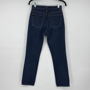 Reformation Winona Mid Slim Jean Volta Dark‎ Wash Blue Denim Size 25 thumbnail 2