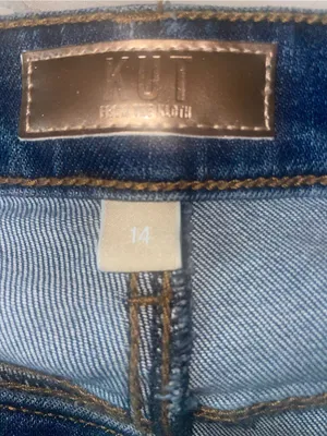 Kut from the Kloth Charlotte Wide Legs Dark Blue Jeans Size 14 thumbnail 4