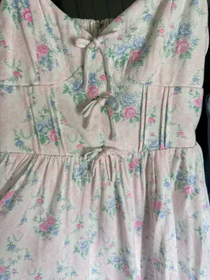 Altar’d State Pink Floral Tie-Front Dress thumbnail 2