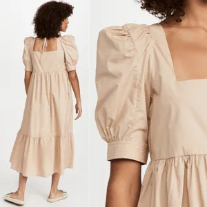 En Saison Square Neck Puff Sleeve Midi Dress thumbnail 2
