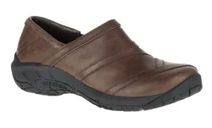Merrell Encore Coffee Bean Brown Leather Slip On Clogs Shoes Womens 7 M-Select thumbnail 1