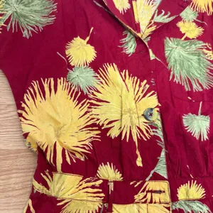 Free People Tropical Print Button Front Romper Size M New thumbnail 6