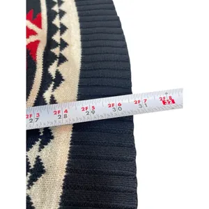 Lauren Ralph Lauren Southwestern Aztec Black Red Knit Sweater Womens M READ thumbnail 8
