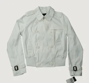 Sean John Jacket Double Breasted Bomber Medium White Cotton Blend Y2K thumbnail 1