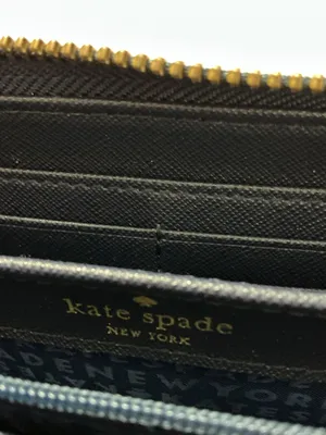 kate spade Black Leather Zip Wallet with Gold Hardware d29 thumbnail 3