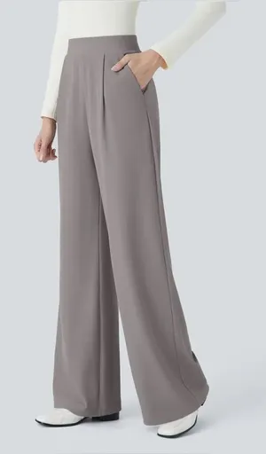 Halara Flex High Waisted Body Sculpt Wide Leg Micro Waffle Work Pants| M thumbnail 1