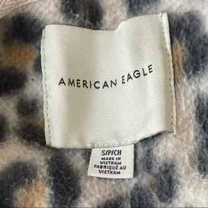 American Eagle Outfitters Animal Print Leopard Sherpa Fleece Hoodie Sweatshirt thumbnail 10