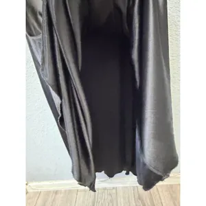 Windsor Maxi Dress Siz XS Black Satin Twist Front Crisscross Back 3/4 Homecoming thumbnail 14