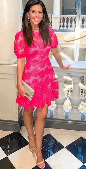 Pink Floral Lace Dress thumbnail 2