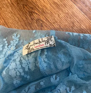 Free People Blue Lace Sheer Long Sleeve Top thumbnail 3