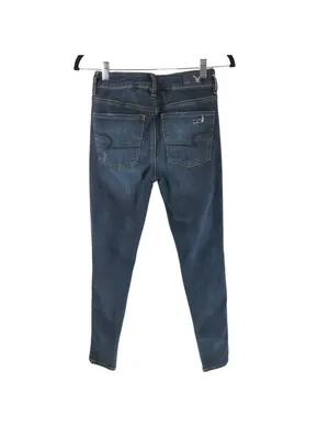 American Eagle Jeans Hi-Rise Jegging Distressed Dark Wash Skinny Super Stretch 4 thumbnail 2