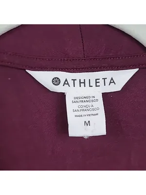 Athleta | Nighttime Bliss Short Sleeve Robe Plum Wrap Loungewear Bathrobe Relax thumbnail 6