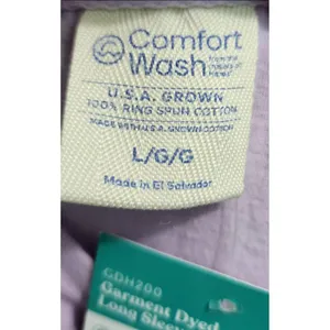 Comfort Colors Comfort Wash Long Sleeve Tee Womens Size Large‎ Purple Crew Neck Cotton thumbnail 4