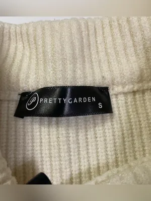 PrettyGarden Cream Sweater Tan Stripes size S thumbnail 2