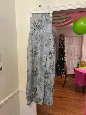 Blue floral Jenny Yoo Formal Gown thumbnail 3