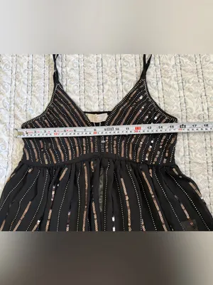 NWT LIC Lizette Collection Black Sequin Beaded Peplum Cami Tank Top S Party Glam thumbnail 7