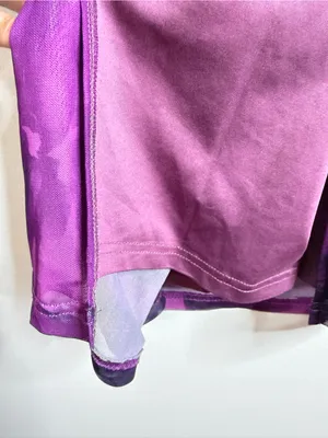 PrettyGarden Purple Floral Ruched Mesh Midi Dress Long Sleeve Sz S Date Night thumbnail 5